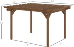 Durable fir wood frame of the Wood Grape Gazebo for year-round outdoor use.