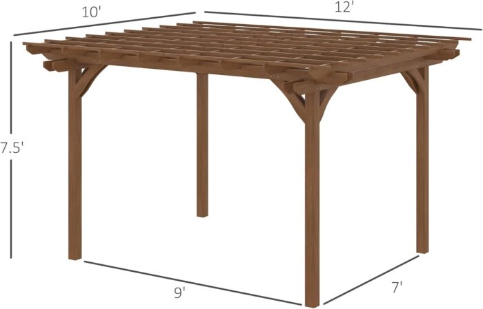 Durable fir wood frame of the Wood Grape Gazebo for year-round outdoor use.