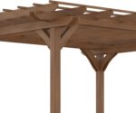 Close-up of the Wood Grape Gazebo triple-level canopy for vine support and plant growth.