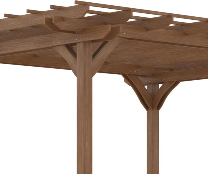 Close-up of the Wood Grape Gazebo triple-level canopy for vine support and plant growth.