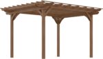 The Wood Grape Gazebo set up in a backyard, perfect for climbing plants and outdoor gatherings.