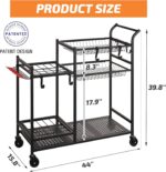 Lockable wheels on the PLKOW garden tool organizer for added stability.