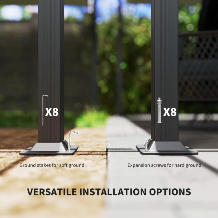 Fabric canopy of the gazebo reflecting sunlight and providing comfortable shade.