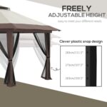 The gazebo featuring ground stakes and guy ropes for stability during use.