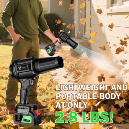 Lightweight garden tools leaf blower for one-handed use, reducing fatigue during extended use.