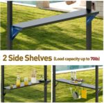 Side table included in the BBQ gazebo for food and drinks while grilling outdoors.