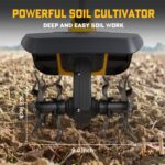 Ergonomic handle of the garden tools cordless tiller for comfortable use in gardens.