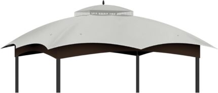 The replacement gazebo canopy fits securely on Lowe's 10x12 Allen Roth gazebo frame.
