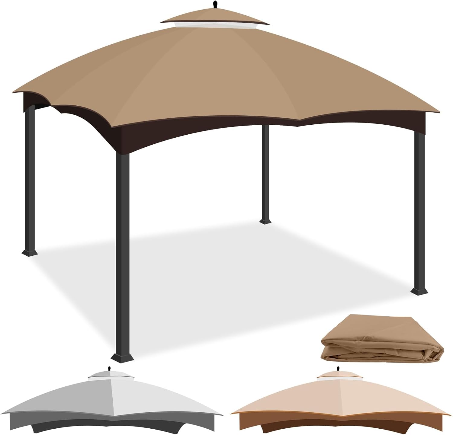 SCOCANOPY 10x12 Gazebo Canopy Close-up of the gazebo canopy made of UV-protected, water-resistant polyester fabric.