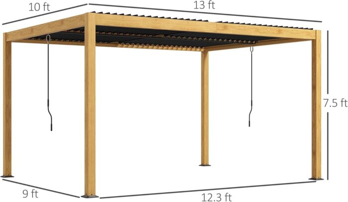 Durable aluminum frame of the Hardtop Gazebo, rust-resistant for long-lasting use outdoors.