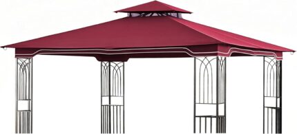 Double-tier design of the Gazebo Canopy allows airflow and prevents water buildup.