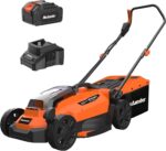 The electric lawn mower with a 13-inch cutting width and dual 20V batteries for longer runtime.