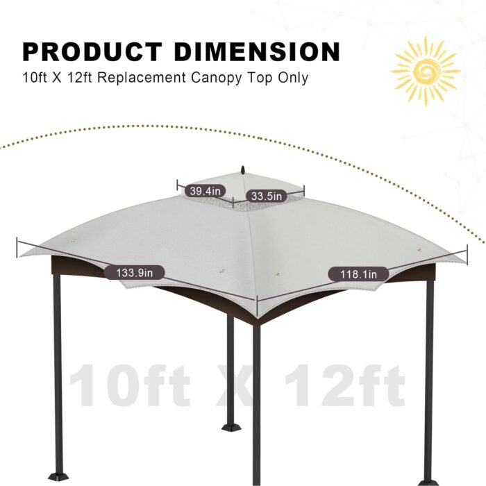 The breathable mesh in the gazebo canopy ensures proper airflow and prevents heat buildup.