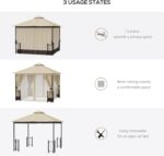 The durable steel frame of the outdoor gazebo ensures stability and long-term outdoor use.