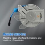 Close-up of the heavy duty hose with solid brass connectors for a leak-proof connection.