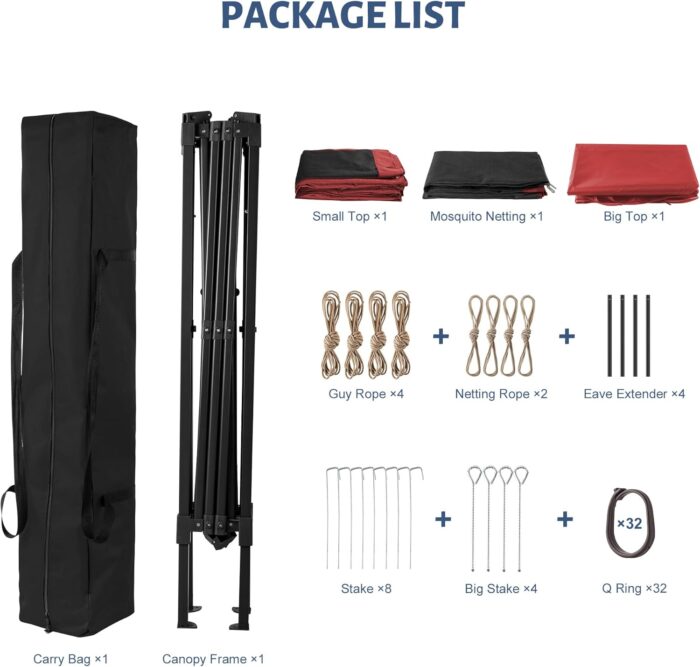 The easy-to-assemble gazebo canopy with a pop-up design for quick setup and storage.