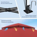 The gazebo canopy providing ample space for a family BBQ or outdoor party.