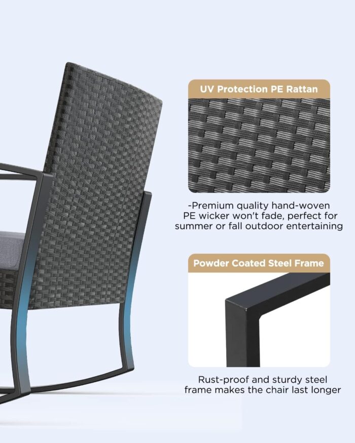 The 3-piece Acapulco patio furniture set with comfortable cushions and a glass table in an outdoor garden setting.