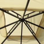Close-up of the outdoor gazebo two-tier canopy offering UV protection and airflow.