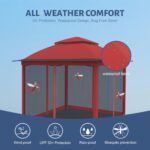 The durable steel frame of the gazebo canopy ensures stability and longevity for outdoor use.