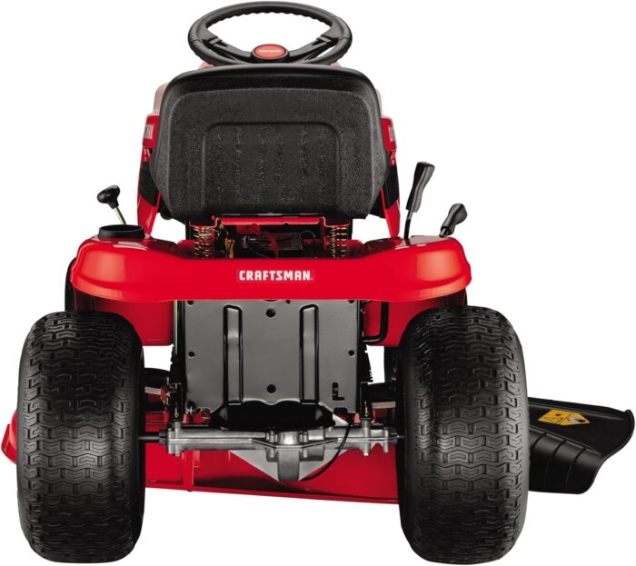 The ergonomic low-back seat of the Riding Lawn Mower ensures comfort during extended mowing sessions.