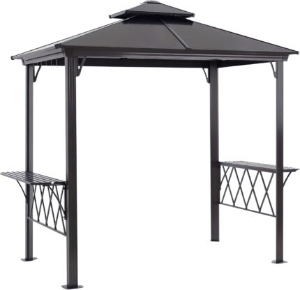Sturdy aluminum frame of the BBQ Gazebo Canopy ensures stability and durability.