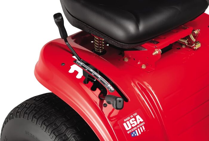 The Craftsman Riding Lawn Mower with optional mulching kit and 42" deck for covering large areas of your lawn.