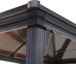 Side shelves and hooks on the BBQ Gazebo Canopy provide storage for food and barbecue tools.