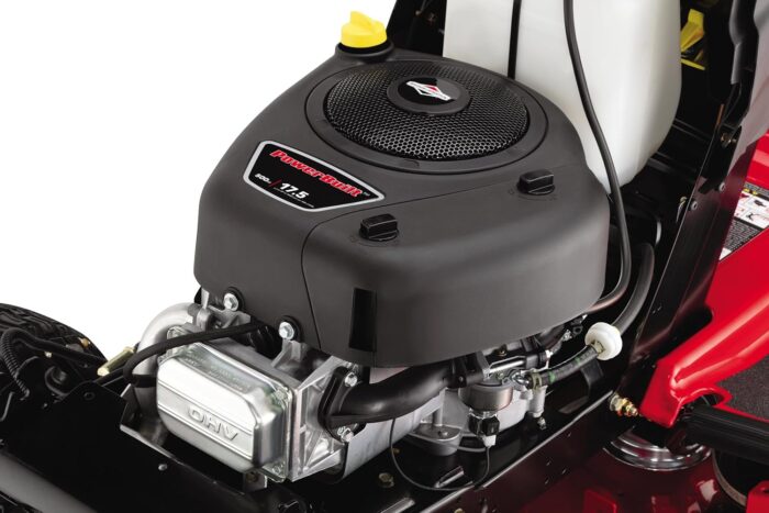Close-up of the Briggs & Stratton 17.5 HP engine in the Riding Lawn Mower, providing reliable and efficient power.