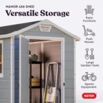 Secure sheds for backyard featuring lockable double doors to protect garden tools and outdoor equipment.