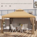 The outdoor gazebo provides enough space for parties, weddings, and garden events.