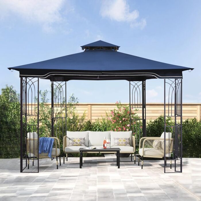 Durable replacement cover for 10x12 Gazebo Canopy, protecting against sun and rain.