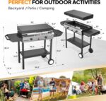 Precision heat control on this outdoor cooking stove with dual burners and 1P regulator.