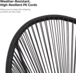 Close-up of the durable PE rattan chairs included in the garden furniture set for long-lasting use.