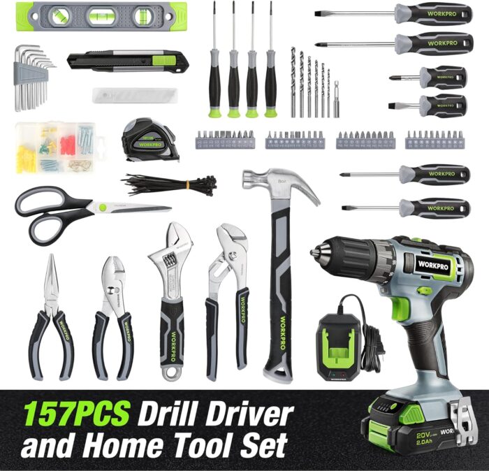 Convenient power tools kit with a tool bag for easy storage and organization of your tools.