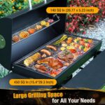 Easy charcoal refill on this outdoor cooking for BBQ grill with lift-up grate and ash holder.