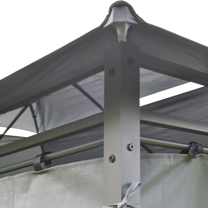 The Gazebo Canopy made of 180g polyester fabric provides UV protection and fade resistance.