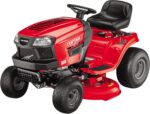 The Craftsman Riding Lawn Mower with 18" turning radius and heavy-duty wheels for easy navigation.