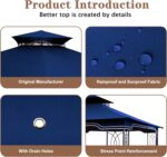 Maintenance-free replacement Gazebo Canopy, easy to remove and reinstall seasonally.
