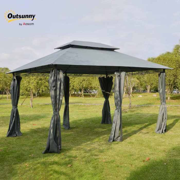 Built-in hook-and-loop straps attach curtains to the Gazebo Canopy, keeping insects and glare out.