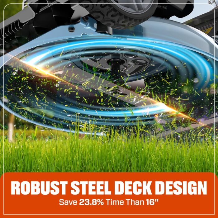 Versatile gas lawn mower offering mulching, side discharge, and bagging options.