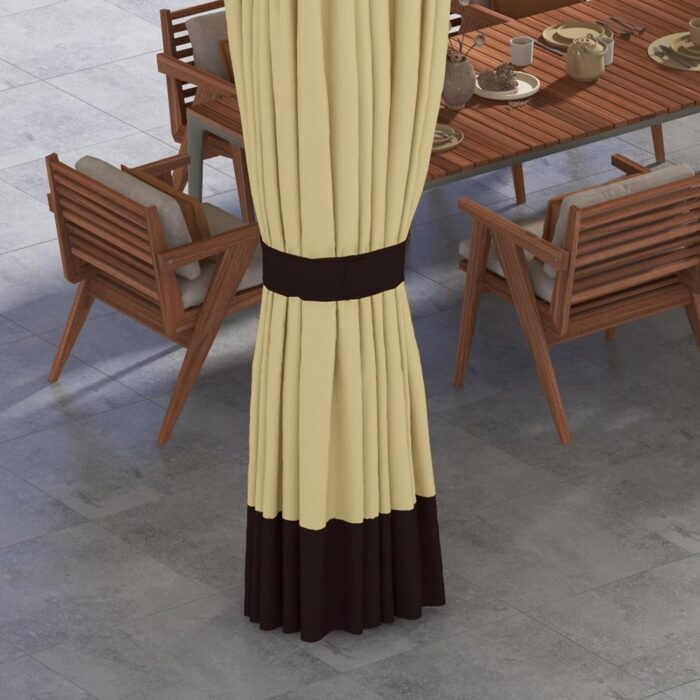 The outdoor gazebo providing 120 sq. ft. of shade, ideal for patio furniture and gatherings.