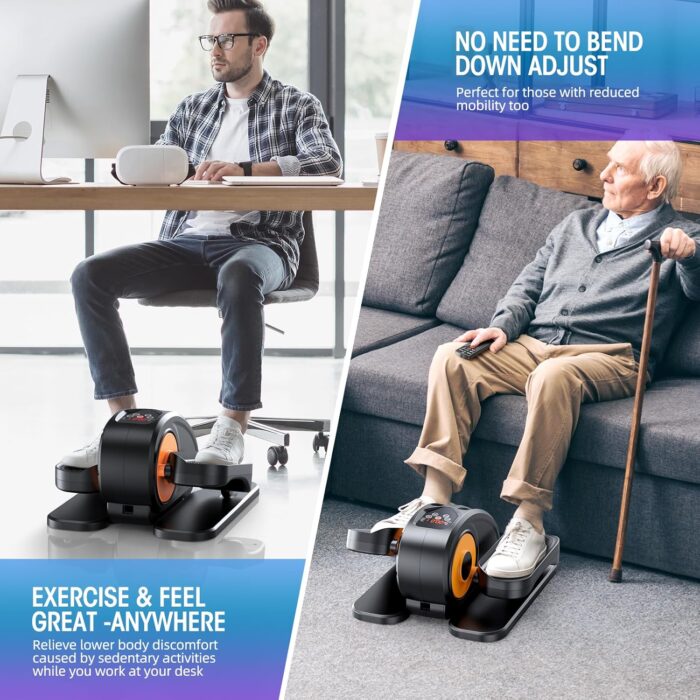 Low-impact cardio machines for seniors, ideal for leg rehabilitation and cardio exercises.