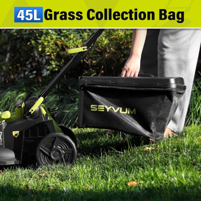 The electric lawn mower handle designed for comfortable one-handed use.