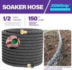 The soaker garden hose made from high-quality, durable rubber for long-lasting use.
