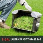 The electric lawn mower features a lightweight design for easy handling and storage.