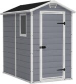 Durable sheds for backyard with 131.8 cubic feet storage, skylight, and lockable doors for secure outdoor organization.