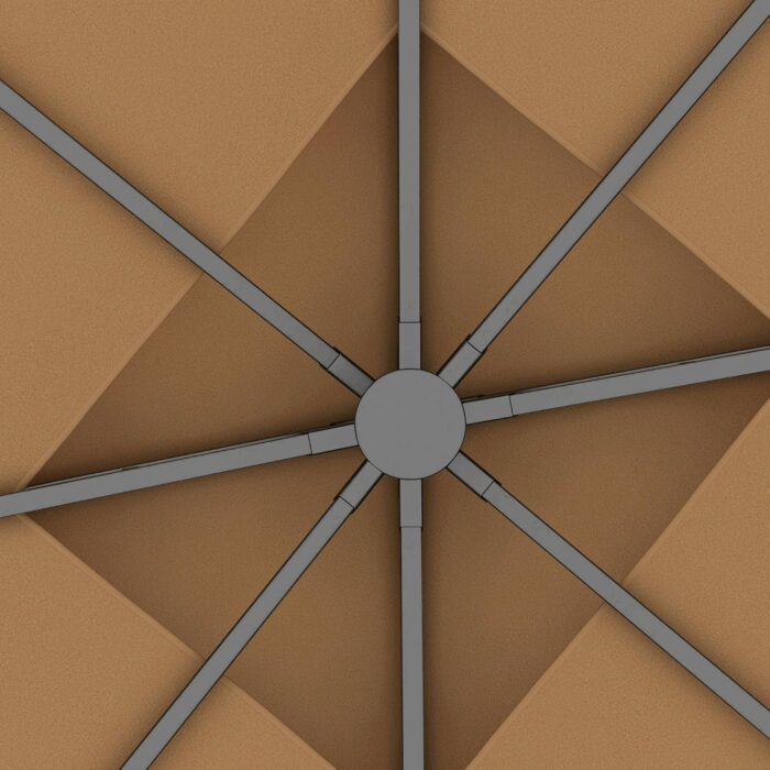 Protective mesh netting on the outdoor gazebo keeps insects out.