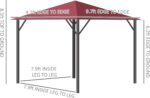 10x10 Gazebo image emphasizing the quality of the canopy material that blocks 99% of UV rays.
