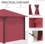 10x10 Gazebo showing the polyester privacy curtains fully zipped to provide sun stop and protection from glare and pests.